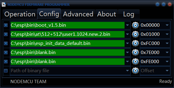 Select Firmware Update Binaries