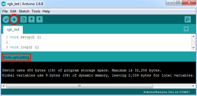 Arduino IDE Upload Program