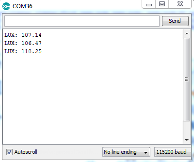 Serial Monitor Showing VT93N1 Sensor Readings.